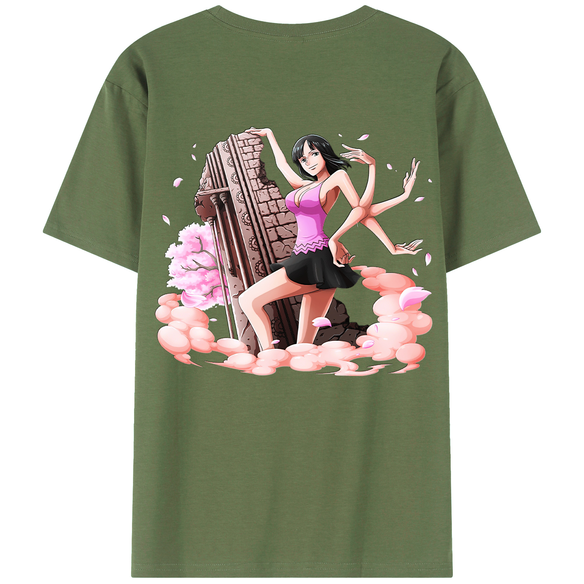ワンピース ニコ・ロビン ONE PIECE Nico Robin 綿100％ メンズ半袖Tシャツ（バックプリント） 通気性